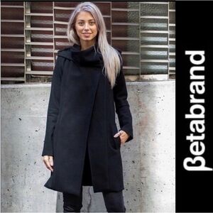 EUC Betabrand All Day Hooded Swing Coat by Melissa Fleis - Black, Large